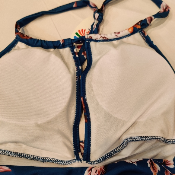 One Pieces Blue Floral Swimsuit New With Tag - Picture 6 of 11